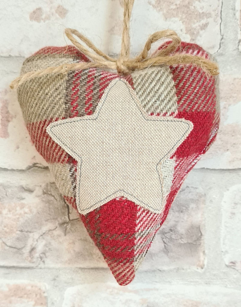 Hand-sewn Red Star Heart