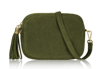 Handmade Italian Real Suede Tassel Camera Bag ~ in 4 Autumnal Colours