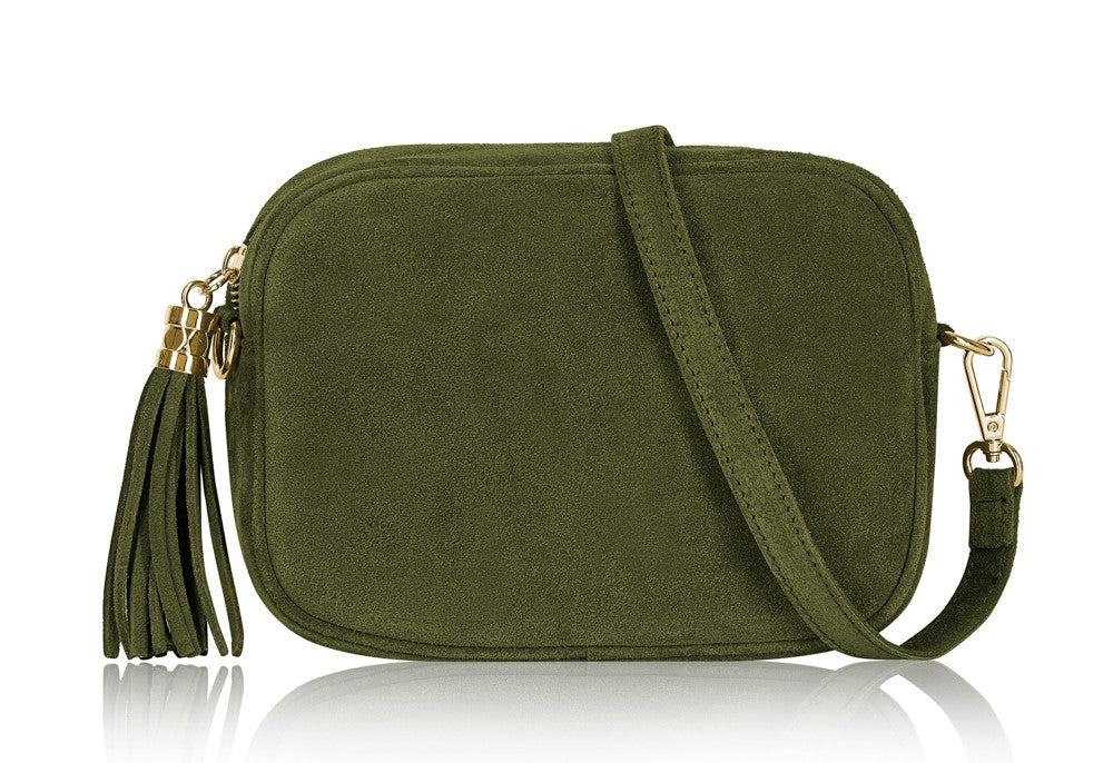 Handmade Italian Real Suede Tassel Camera Bag ~ in 4 Autumnal Colours