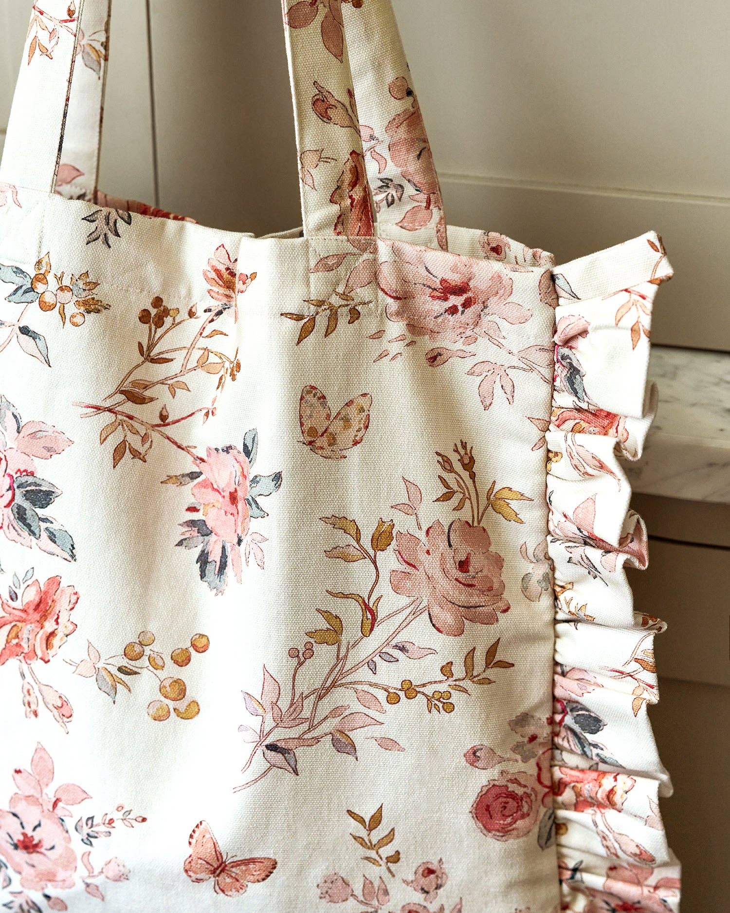 Vintage Rose Frill Tote Bag