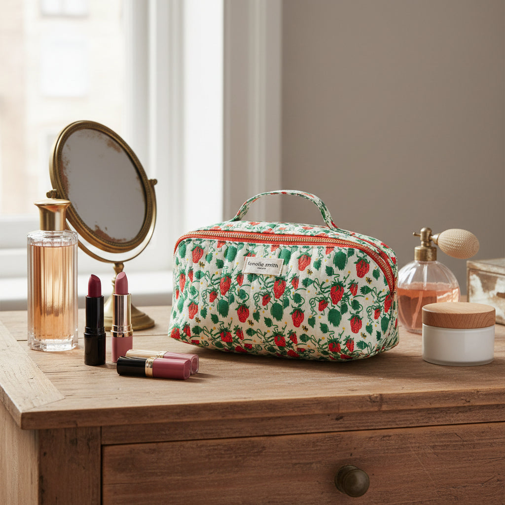 Ella Flat Lay Make Up Case  - full of Strawberries!