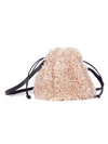 Drawstring Bag - Luxury Pebble Faux Sheepskin