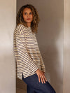 Bryony Stripe Top ~ in Grey & Cream or Evergreen & Cream