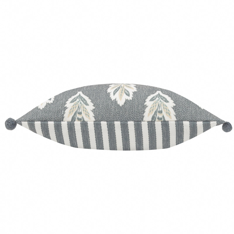 Sessile Leaf Printed Cushion Cover in Delph Blue