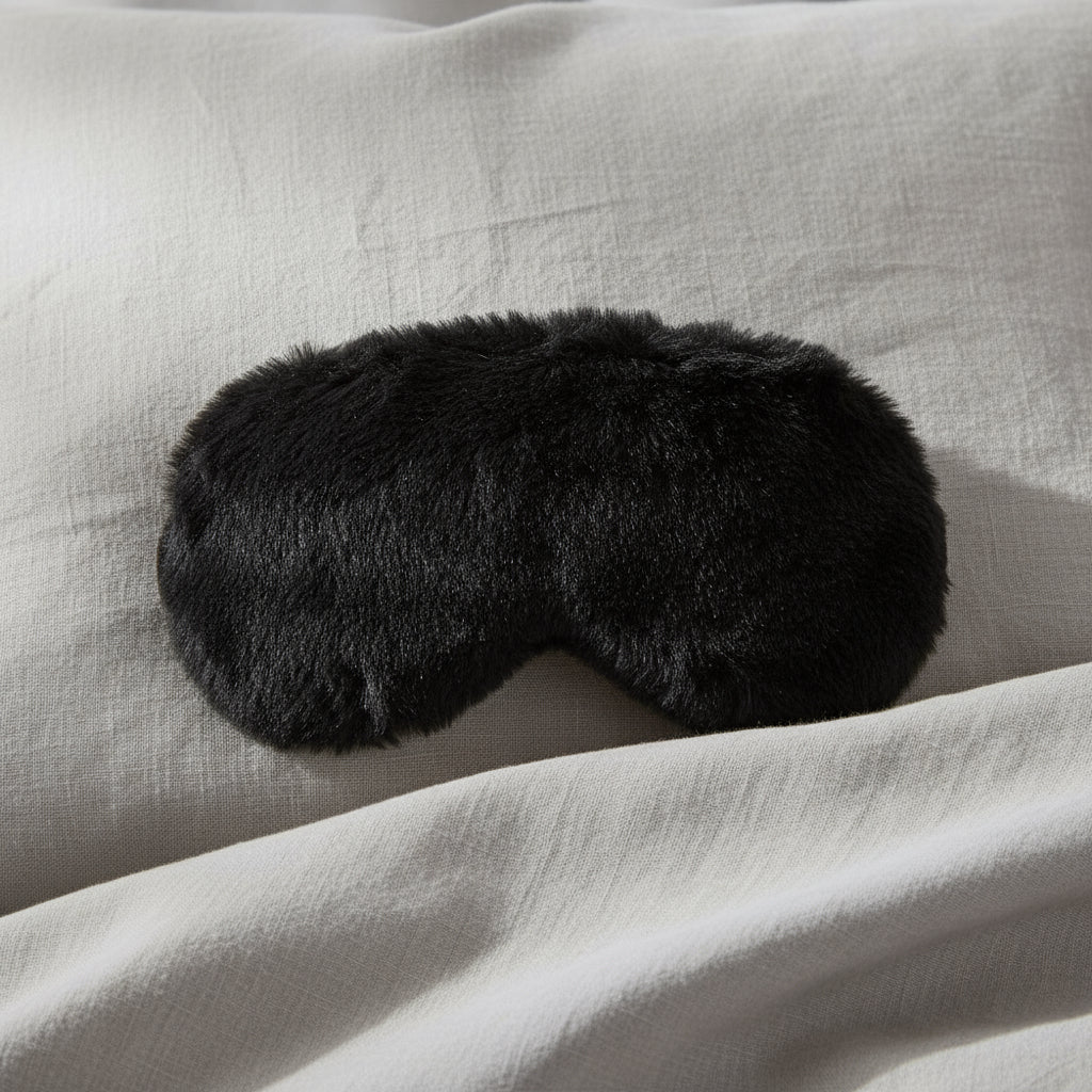 Grey Luxury Faux Fur Eye Mask