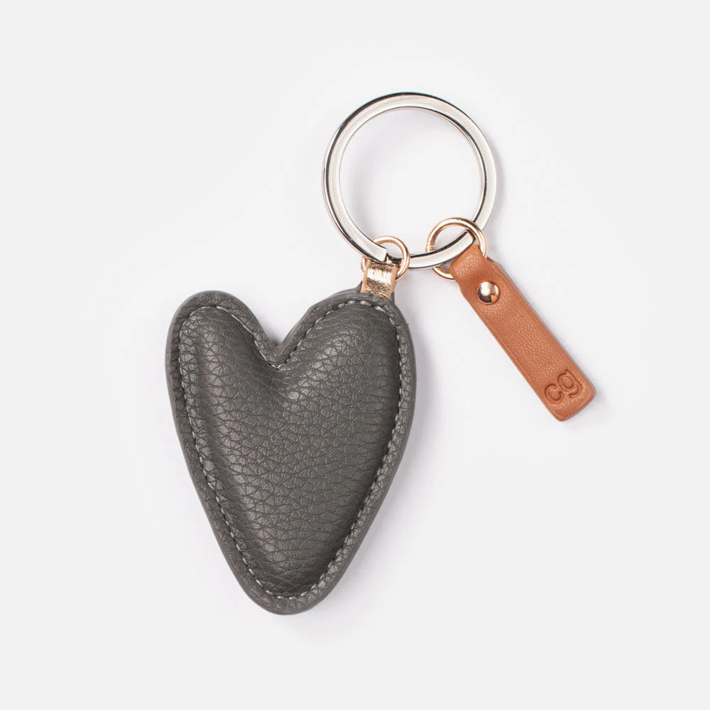 Smokey Grey Heart Keyring