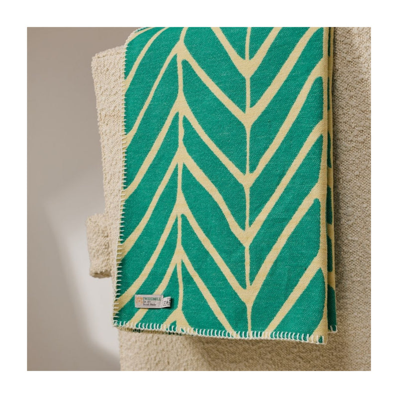 Cotton Nordic Jade & Cream Throw