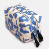 Blue Mono Flower Large Travel Washbag