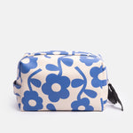 Blue Mono Flower Large Travel Washbag