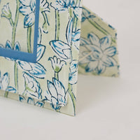 Block Printed Picture Frame (4x6) - Lotus Indigo