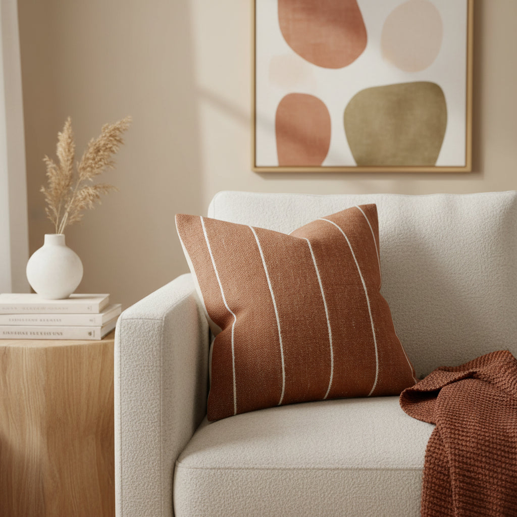 India Luxe Cotton Cushion Cover – Rust