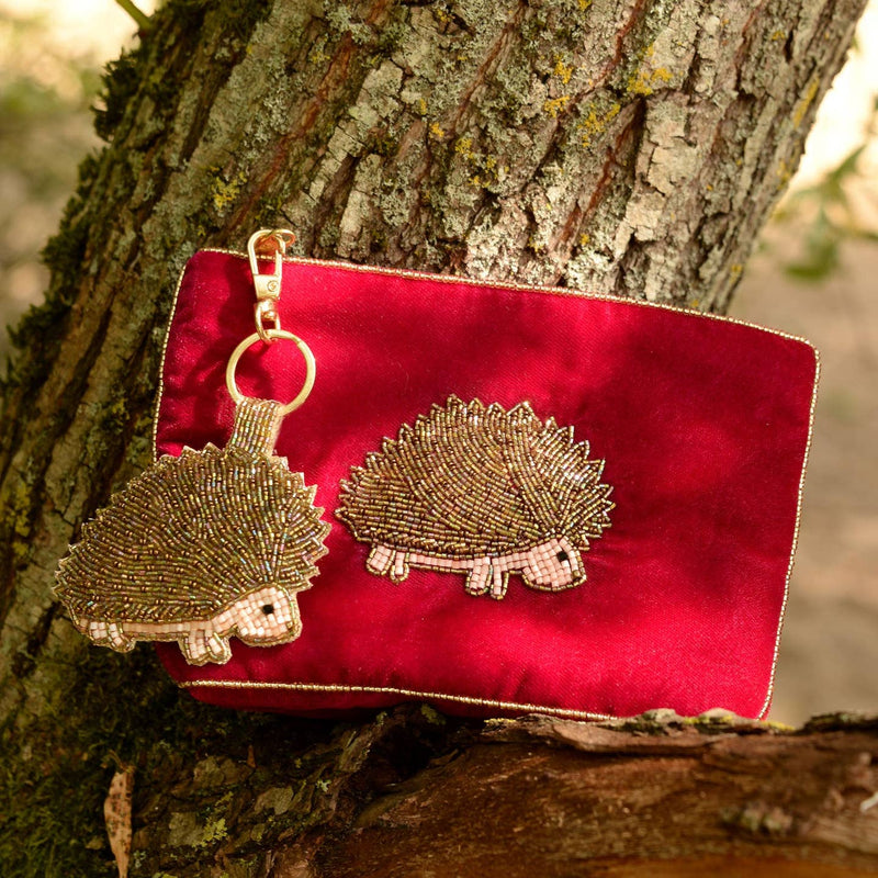 Hedgehog Velvet Pouch