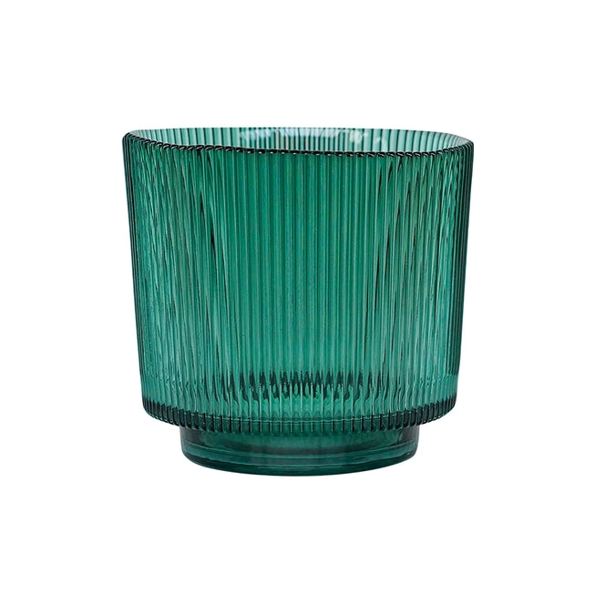 Ribbed Glass Candle Holder