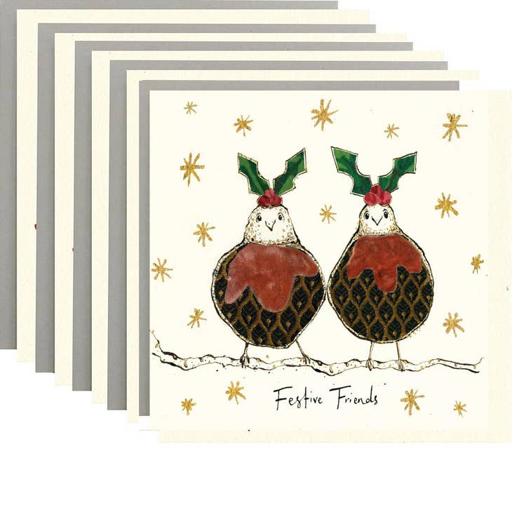 Festive Friends Robin Christmas Card ~ Pack of 6