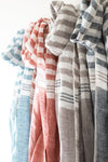 Hand Loomed Striped Linen Scarf ~ in 4 fresh colourways