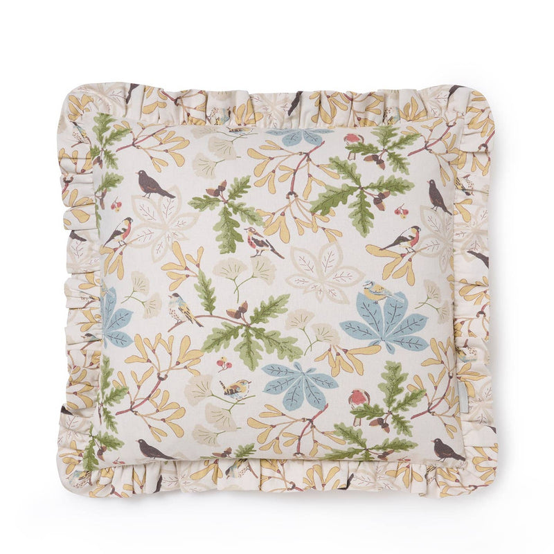 Orchard Birds Frill Edge Cushion