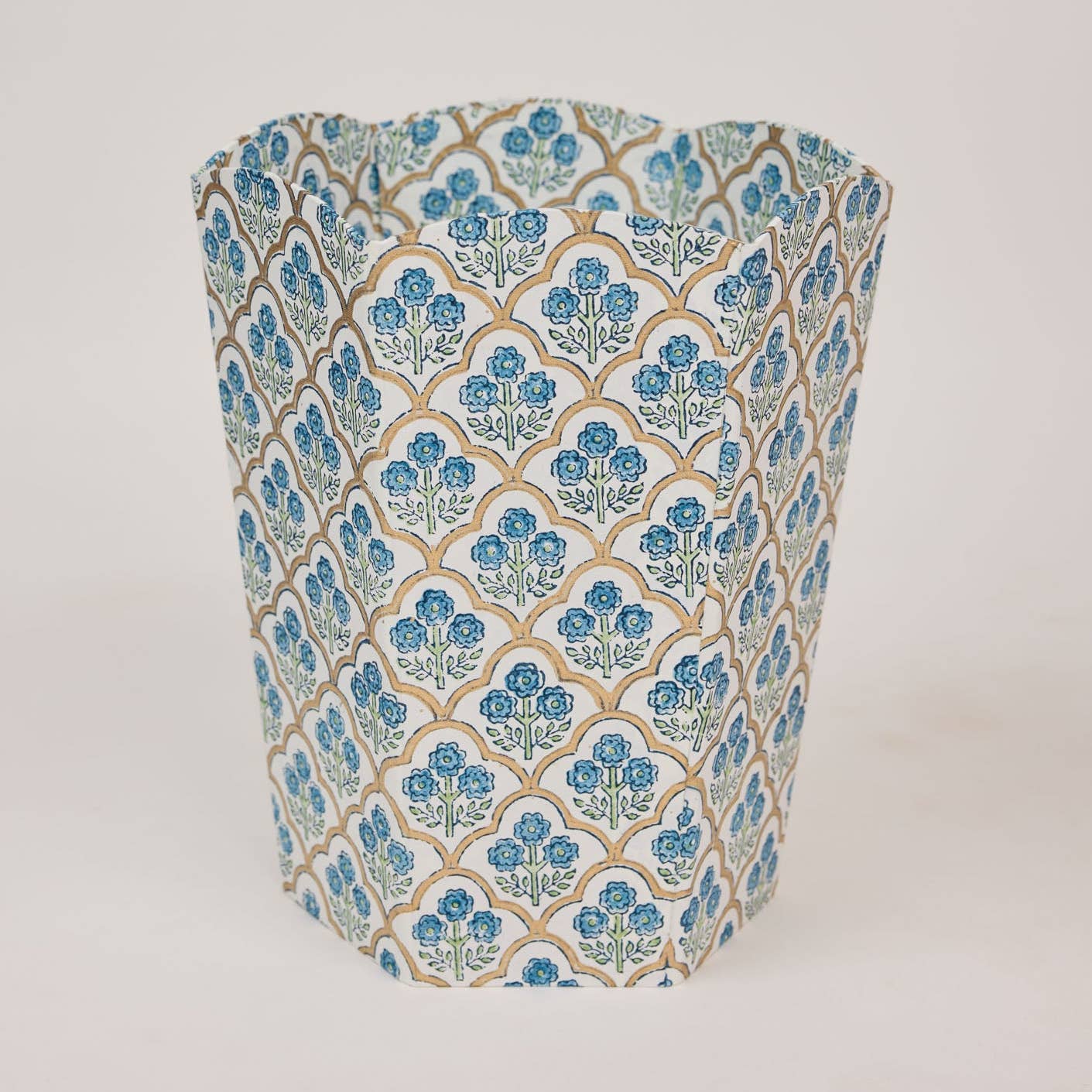 Block Printed Waste Paper Basket ~ in 3 pretty patterns