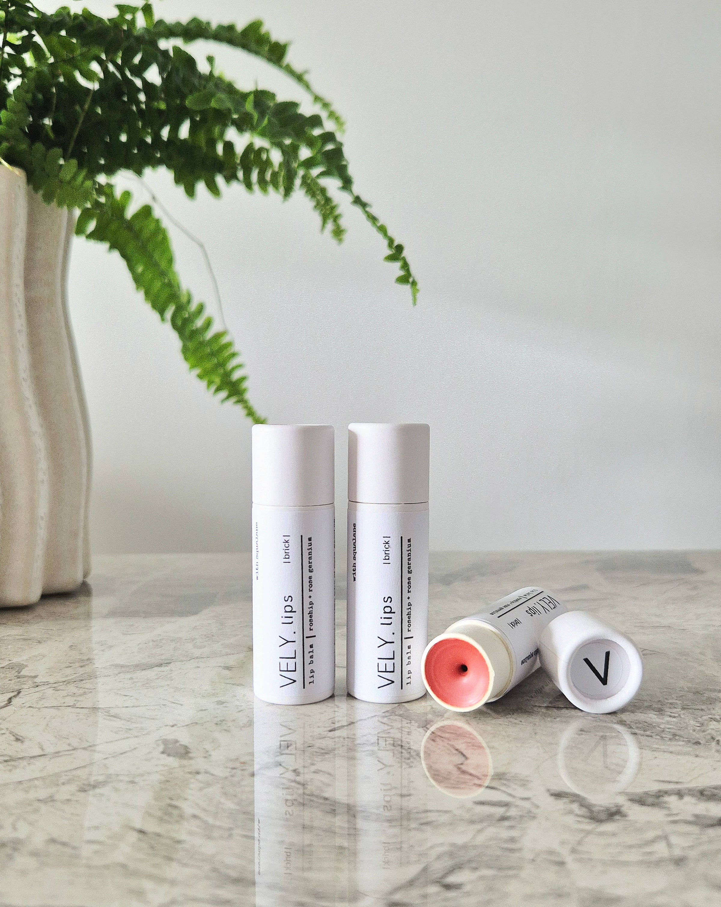 Natural Tinted Lip Balm "Brick" with Squalane