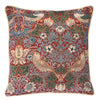 William Morris Strawberry Thief Red - Panelled Cushion Cover