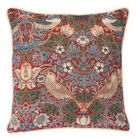 William Morris Strawberry Thief Red - Panelled Cushion Cover