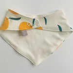 Organic Cotton Baby Dribble Bib in Cream “Clementine" Print