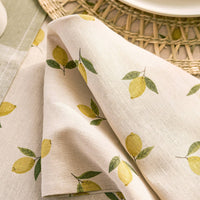 Lemons Linen Napkins (Set of 4)