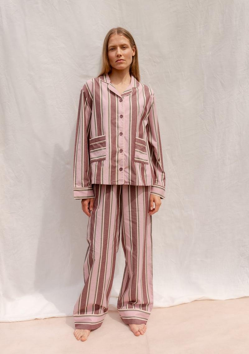 Cotton Pyjamas in Pink Stripe