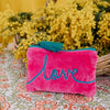 Velvet Love Pouch - Pink & Aqua