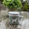 Enamel Mugs Mad About Dogs ~ Blue or Sage Green