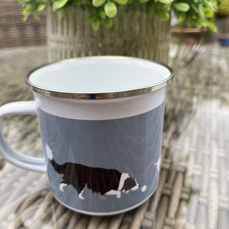 Enamel Mugs Mad About Dogs ~ Blue or Sage Green