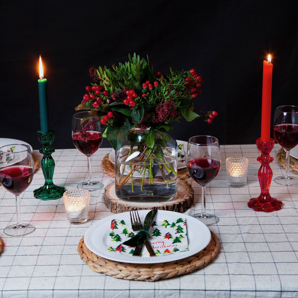Glass Candle Holder ~ in 4 colours