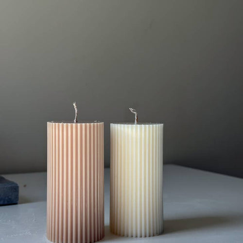 Fragranced Ribbed Candles ~ Wild Fig & Cassis