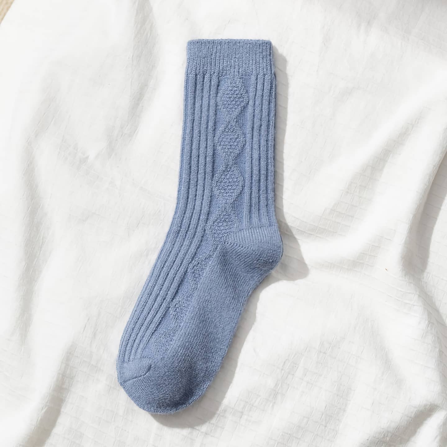 Cashmere Striped Diamond Blue Socks