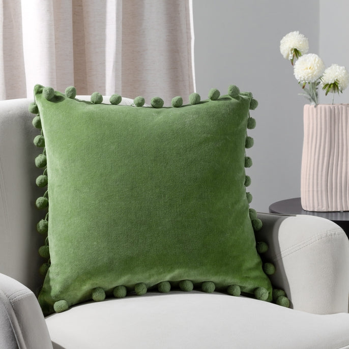 Dora Square Cushion Cover ~ Leaf Green