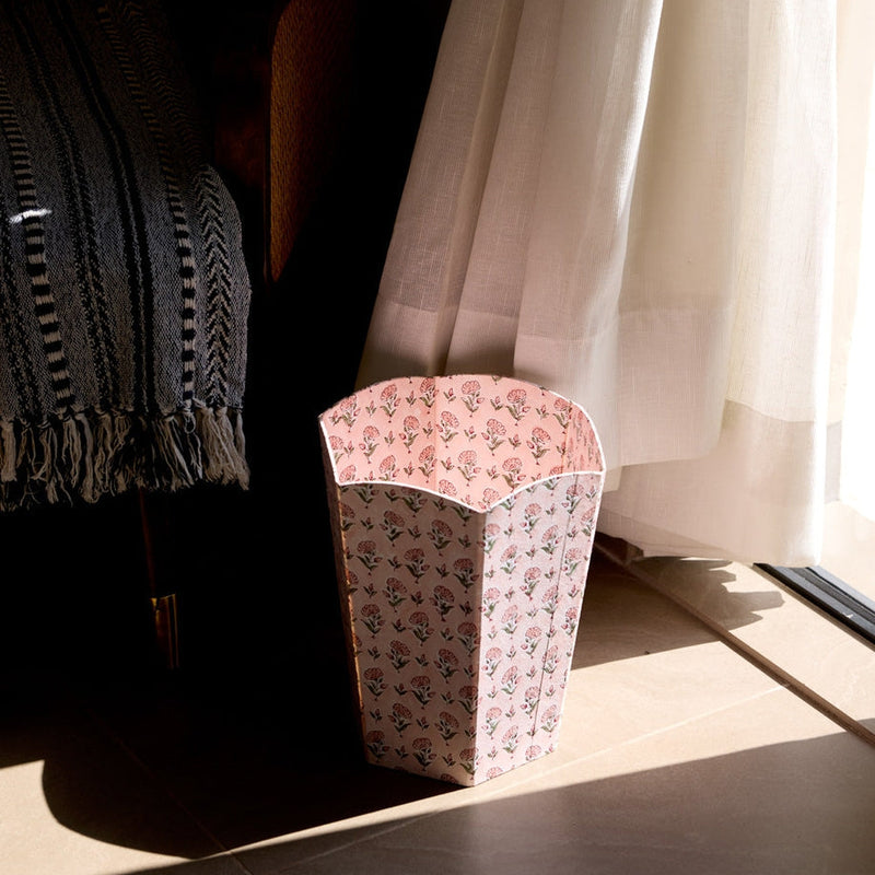 Block Printed Waste Paper Basket ~ in 3 pretty patterns