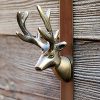 Christmas Over Door Wreath Hanger Deer Brass