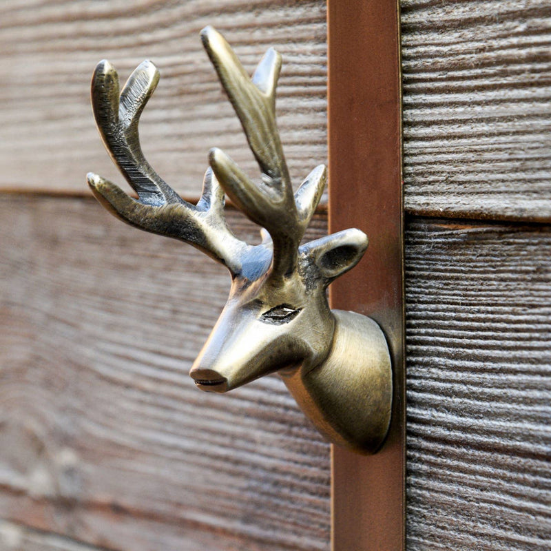 Christmas Over Door Wreath Hanger Deer Brass