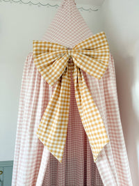 Oversized Bow - Mustard Yellow Oversized Gingham Bow