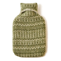 Fair Isle Pure New Wool Hot Water Bottle ~ in 3 seasonal accents