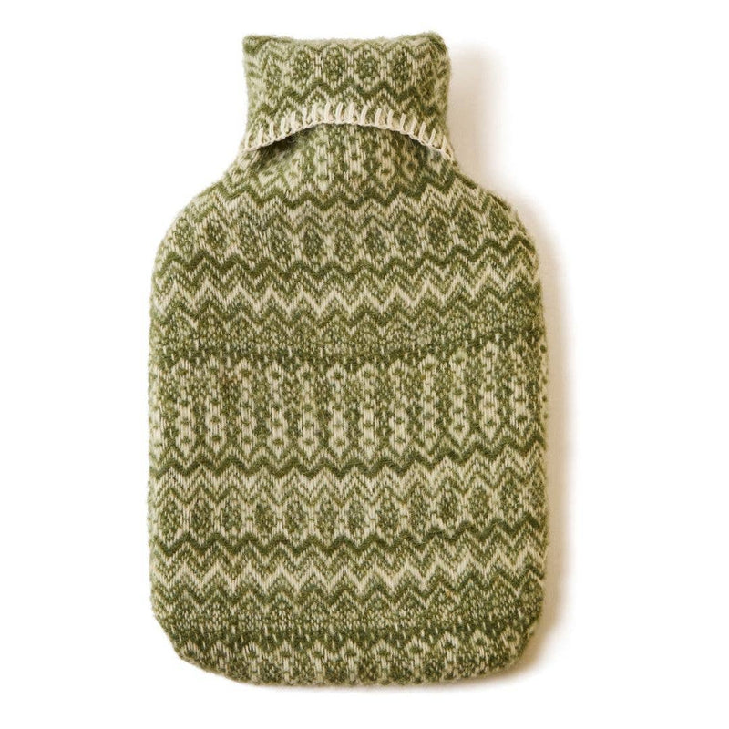 Fair Isle Pure New Wool Hot Water Bottle ~ in 3 seasonal accents