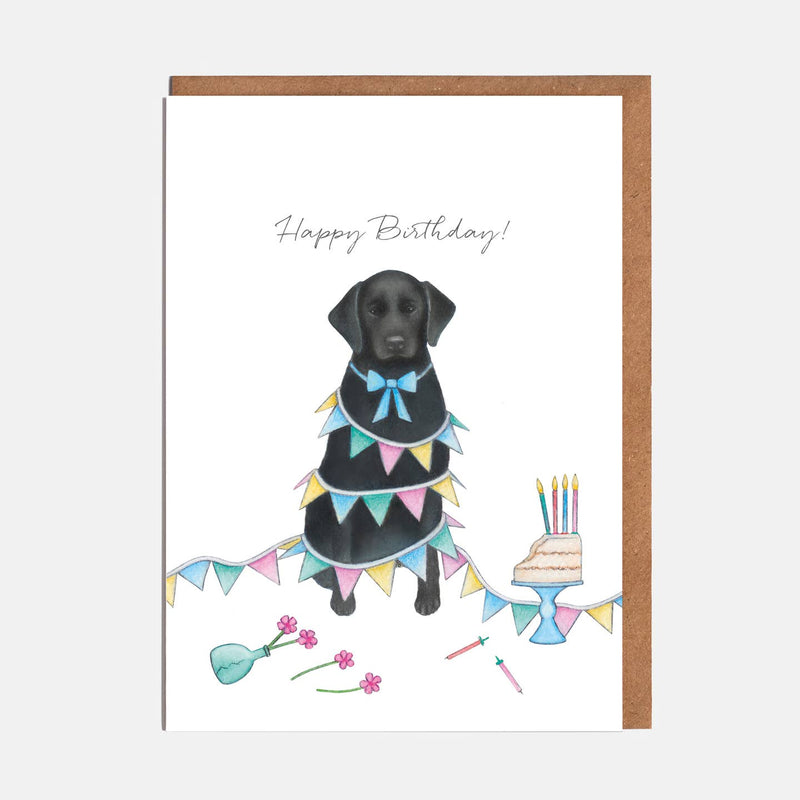 Labrador & Bunting Dog Birthday Card - 'Happy Birthday!'