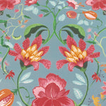 Claudia Floral Outdoor Cushion Cover - Duck Egg Blue