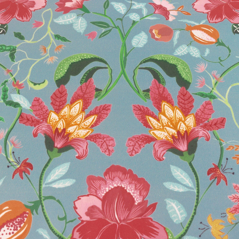 Claudia Floral Outdoor Cushion Cover - Duck Egg Blue