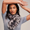 Luxurious Petite Furry Loop Scarf ~ Silver Leopard