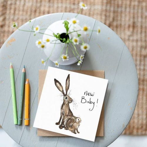 New Baby Hare Card - Molly & Meredith