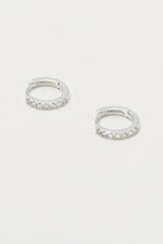 Hoop Earrings with White CZ