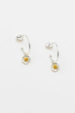 Wildflower Drop Hoop Earrings