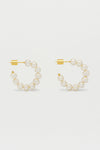 Gold-plated Multi Pearl Hoop Earrings