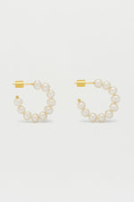 Gold-plated Multi Pearl Hoop Earrings