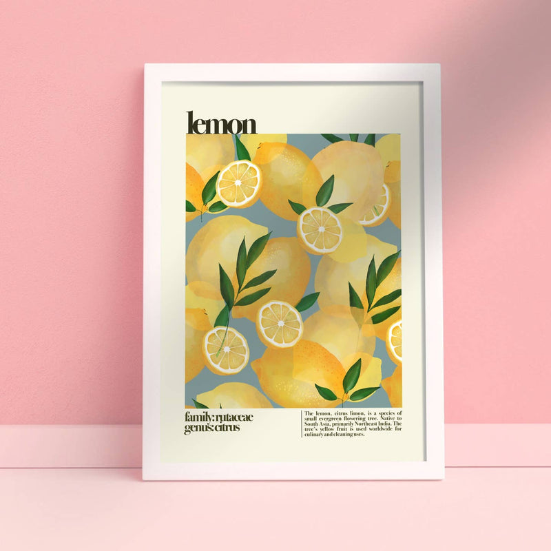 Lemon Fruit Print, Botanical Print – Unframed – A3